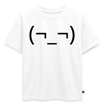 Émote d’agacement de la Garde Latérale Sèche (¬_¬) - T-shirt enfant oversize en coton biologique Premium - blanc - Devant - AI Model Kid Male (0cm)