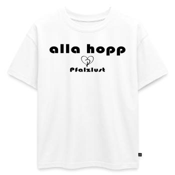 alla hopp - T-shirt enfant oversize en coton biologique Premium - blanc - Devant - AI Model Kid Male (0cm)