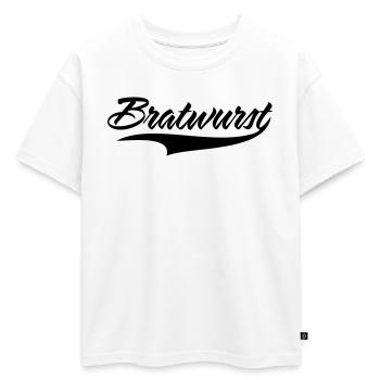 saucisse - T-shirt enfant oversize en coton biologique Premium - blanc - Devant - AI Model Kid Male (0cm)