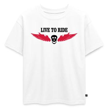 biker - Oversized Kids' Premium Organic T-Shirt - white - Front - AI Model Kid Male (0cm)