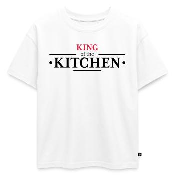 Roi de la cuisine - T-shirt enfant oversize en coton biologique Premium - blanc - Devant - AI Model Kid Male (0cm)