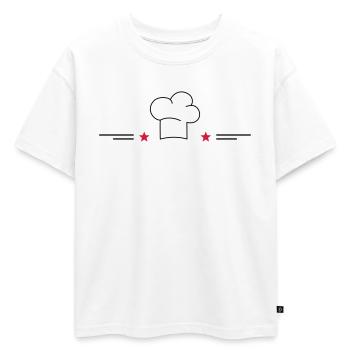 Design pour tabliers de cuisine - T-shirt enfant oversize en coton biologique Premium - blanc - Devant - AI Model Kid Male (0cm)