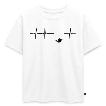 Parachute jumper impulsion - T-shirt enfant oversize en coton biologique Premium - blanc - Devant - AI Model Kid Male (0cm)