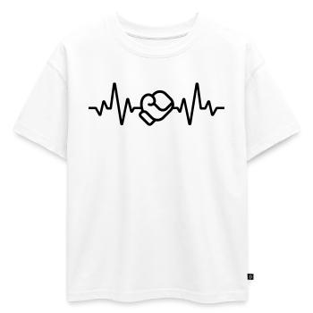 Boxe - T-shirt enfant oversize en coton biologique Premium - blanc - Devant - AI Model Kid Male (0cm)