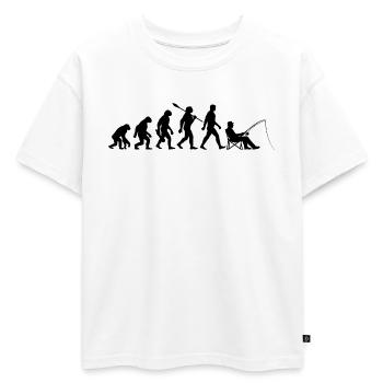 Evolution - Pêche, Cadeau de pêcheur - T-shirt enfant oversize en coton biologique Premium - blanc - Devant - AI Model Kid Male (0cm)
