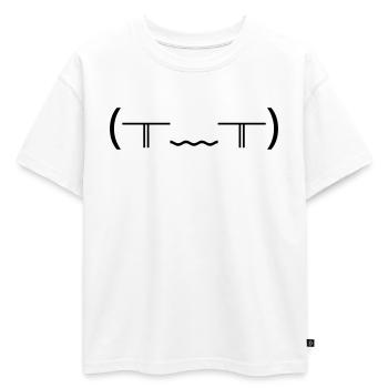 Pleurer Émotions (╥_╥) Des larmes violentes - T-shirt enfant oversize en coton biologique Premium - blanc - Devant - AI Model Kid Male (0cm)