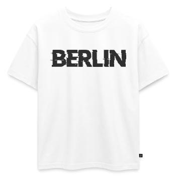 Lettrage Berlinois - T-shirt enfant oversize en coton biologique Premium - blanc - Devant - AI Model Kid Male (0cm)