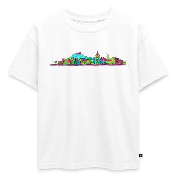 Nice City Skyline Promenade des Anglais Art - T-shirt enfant oversize en coton biologique Premium - blanc - Devant - AI Model Kid Male (0cm)