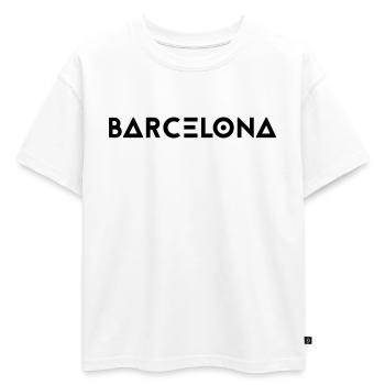 BARCELONE - T-shirt enfant oversize en coton biologique Premium - blanc - Devant - AI Model Kid Male (0cm)