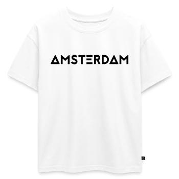 AMSTERDAM - T-shirt enfant oversize en coton biologique Premium - blanc - Devant - AI Model Kid Male (0cm)