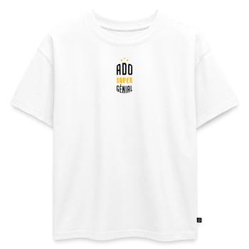 adolescent / enfant / ado / adolescente - T-shirt enfant oversize en coton biologique Premium - blanc - Devant - AI Model Kid Male (0cm)