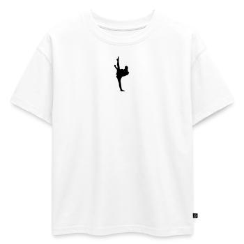 Karaté ou taekwondo high kick - T-shirt enfant oversize en coton biologique Premium - blanc - Devant - AI Model Kid Male (0cm)