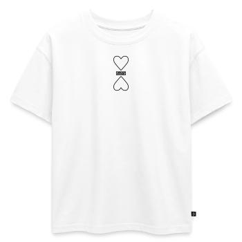 Heart Forever mirrored couple relationship motif - Oversized Kids' Premium Organic T-Shirt - white - Front - AI Model Kid Male (0cm)