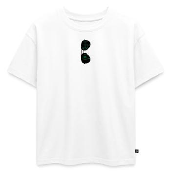 pilote lunettes - T-shirt enfant oversize en coton biologique Premium - blanc - Devant - AI Model Kid Male (0cm)