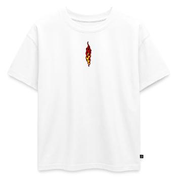 flammen - T-shirt enfant oversize en coton biologique Premium - blanc - Devant - AI Model Kid Male (0cm)