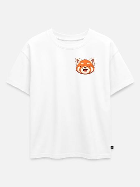 Sloth, the red panda all smiles - Oversized Kids' Premium Organic T-Shirt - white
