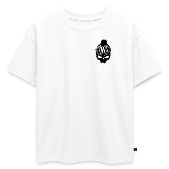 crâne de snowboard avec des lunettes de snowboard - T-shirt enfant oversize en coton biologique Premium - blanc - Devant - AI Model Kid Male (0cm)