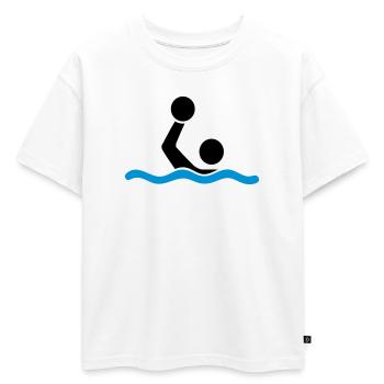 water polo - T-shirt enfant oversize en coton biologique Premium - blanc - Devant - AI Model Kid Male (0cm)