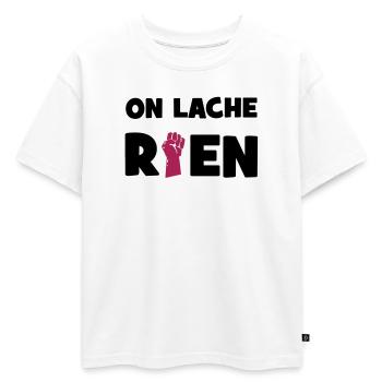 On lâche rien ! - T-shirt enfant oversize en coton biologique Premium - blanc - Devant - AI Model Kid Male (0cm)