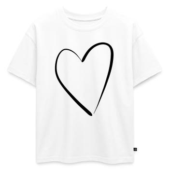 cœur - T-shirt enfant oversize en coton biologique Premium - blanc - Devant - AI Model Kid Male (0cm)