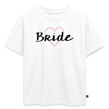 Bride heart bachelor party wedding - Oversized Kids' Premium Organic T-Shirt - white - Front - AI Model Kid Male (0cm)