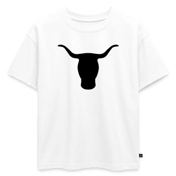 tête bull - T-shirt enfant oversize en coton biologique Premium - blanc - Devant - AI Model Kid Male (0cm)