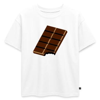 Une barre de chocolat - T-shirt enfant oversize en coton biologique Premium - blanc - Devant - AI Model Kid Male (0cm)