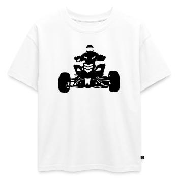 Quad - T-shirt enfant oversize en coton biologique Premium - blanc - Devant - AI Model Kid Male (0cm)