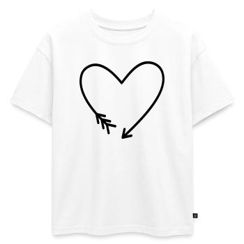 Icônes de flèche coeur amour cadeau de force - T-shirt enfant oversize en coton biologique Premium - blanc - Devant - AI Model Kid Male (0cm)