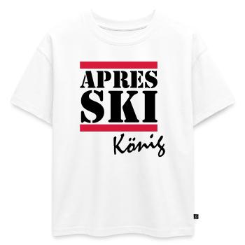 APRES SKI KING - T-shirt enfant oversize en coton biologique Premium - blanc - Devant - AI Model Kid Male (0cm)
