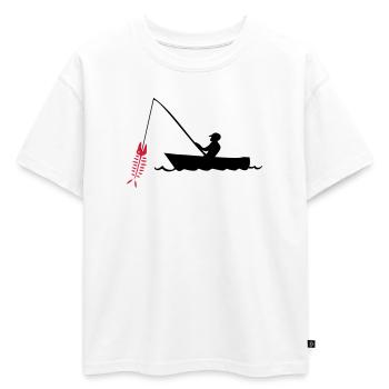 pêcheur - T-shirt enfant oversize en coton biologique Premium - blanc - Devant - AI Model Kid Male (0cm)