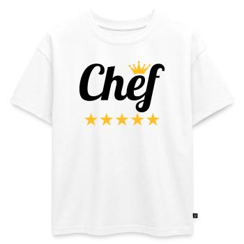 Chef - T-shirt enfant oversize en coton biologique Premium - blanc - Devant - AI Model Kid Male (0cm)