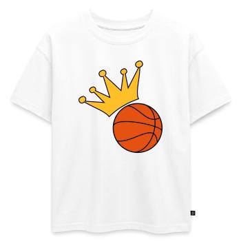 Basketball - T-shirt enfant oversize en coton biologique Premium - blanc - Devant - AI Model Kid Male (0cm)