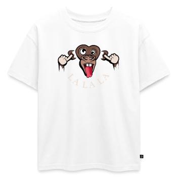 drôle singe lalala symbole illustration langue - T-shirt enfant oversize en coton biologique Premium - blanc - Devant - AI Model Kid Male (0cm)
