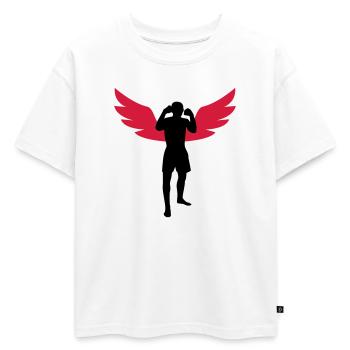 Kickboxing / Kick-Boxeur / Kick Boxing - T-shirt enfant oversize en coton biologique Premium - blanc - Devant - AI Model Kid Male (0cm)