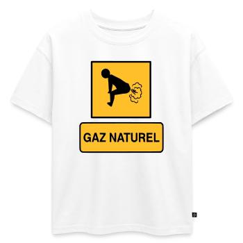 Gaz naturel - T-shirt enfant oversize en coton biologique Premium - blanc - Devant - AI Model Kid Male (0cm)