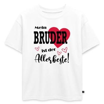 Cadeau d'anniversaire bébé enfant meilleur frère - T-shirt enfant oversize en coton biologique Premium - blanc - Devant - AI Model Kid Male (0cm)
