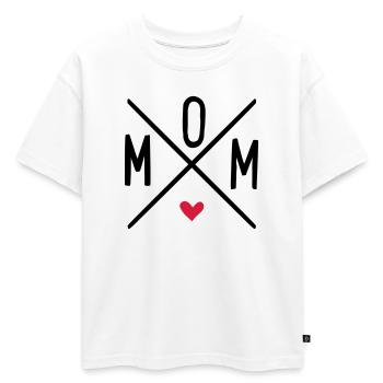 maman - T-shirt enfant oversize en coton biologique Premium - blanc - Devant - AI Model Kid Male (0cm)
