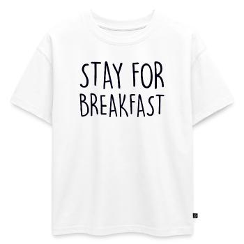 SÉJOUR POUR LE PETIT DÉJEUNER Frühstück - T-shirt enfant oversize en coton biologique Premium - blanc - Devant - AI Model Kid Male (0cm)