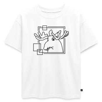 Orignal en forme géométrique - Conception d’art au trait - T-shirt enfant oversize en coton biologique Premium - blanc - Devant - AI Model Kid Male (0cm)