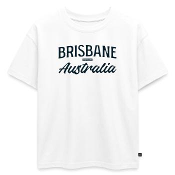 Brisbane Australie Script - T-shirt enfant oversize en coton biologique Premium - blanc - Devant - AI Model Kid Male (0cm)