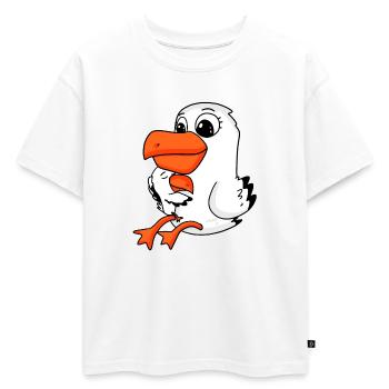 Famille de mouettes - mouette avec bébé - T-shirt enfant oversize en coton biologique Premium - blanc - Devant - AI Model Kid Male (0cm)