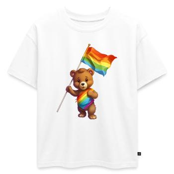 L’amour est une nécessité pour l’ours - T-shirt enfant oversize en coton biologique Premium - blanc - Devant - AI Model Kid Male (0cm)