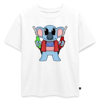 Préposé à la station-service Station d’essence Koala - T-shirt enfant oversize en coton biologique Premium - blanc - Devant - AI Model Kid Male (0cm)