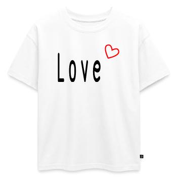 LOVE. CŒUR. CŒURS. COEUR. FÊTE DES PERES - T-shirt enfant oversize en coton biologique Premium - blanc - Devant - AI Model Kid Male (0cm)