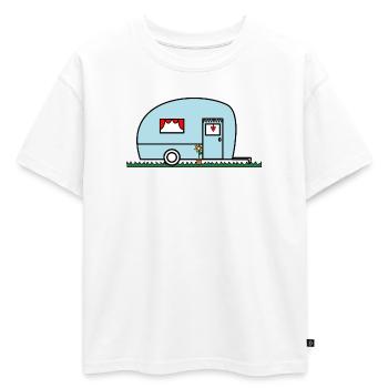 HOLIDAY. HAPPY HOLIDAYS. MISTRESS. MASTER. TEACHER - Oversized Kids' Premium Organic T-Shirt - white - Front - AI Model Kid Male (0cm)