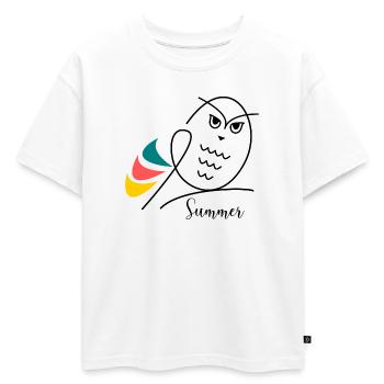 HOLIDAY. HAPPY HOLIDAYS. MISTRESS. MASTER. TEACHER - Oversized Kids' Premium Organic T-Shirt - white - Front - AI Model Kid Male (0cm)