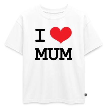 J'aime ma maman - Fête des Mères - T-shirt enfant oversize en coton biologique Premium - blanc - Devant - AI Model Kid Male (0cm)