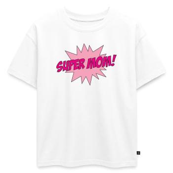Super Maman - Fête des Mères - T-shirt enfant oversize en coton biologique Premium - blanc - Devant - AI Model Kid Male (0cm)
