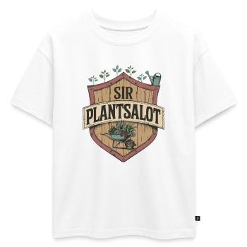 Vintage « SIR PLANTSALOT » Rustique Hommes Jardiniers - T-shirt enfant oversize en coton biologique Premium - blanc - Devant - AI Model Kid Male (0cm)